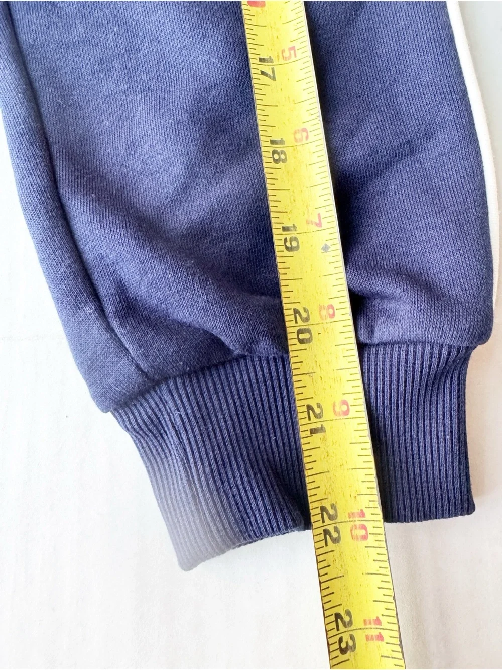 Organic Cotton Sweatpants / Joggers In Navy blue with White Side Stripe  NWT